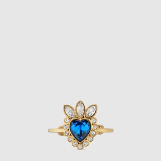 Anello con cuore con cristalli