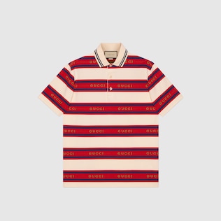 Gucci jacquard striped cotton polo