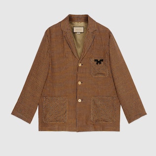 Mini check single breasted jacket