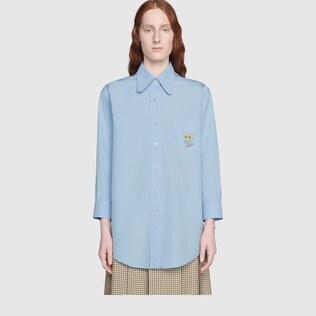 Gucci cat cotton poplin shirt