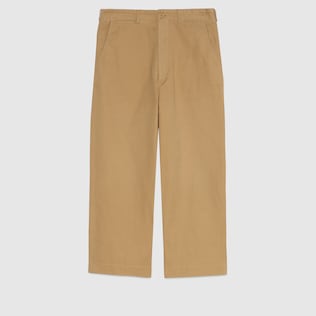 Hose aus Baumwoll-Canvas mit Gucci Katze