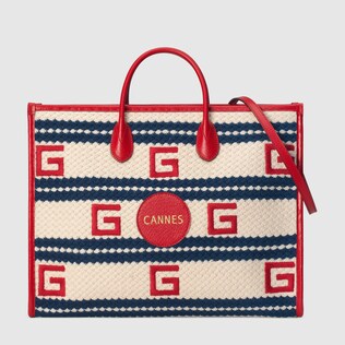 Cannes striped tote bag