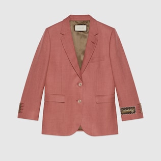 Chaqueta de lino y viscosa de botonadura sencilla