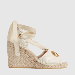 Women's platform matelassé espadrille