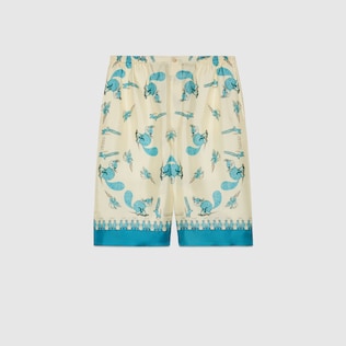 Freya Hartas print silk twill shorts
