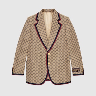 Veste à simple boutonnage en toile GG