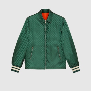 Veste jacquard réversible en nylon GG