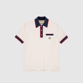 Cotton piquet polo with Interlocking G