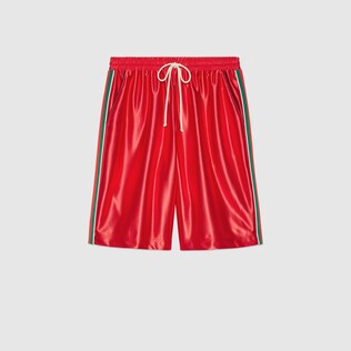 Short en jersey brillant avec bande Web