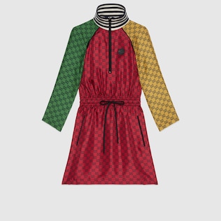 GG Multicolour silk twill dress