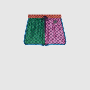 Short en twill de soie multicolore GG