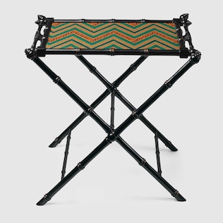 Wood folding tray with Gucci zigzag top