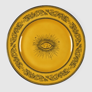 Assiette de présentation à motif œil et étoiles, deux pièces
