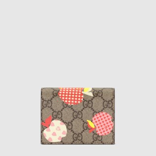 Portefeuille porte-cartes à imprimé pomme