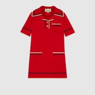 Robe polo en maille de coton fine