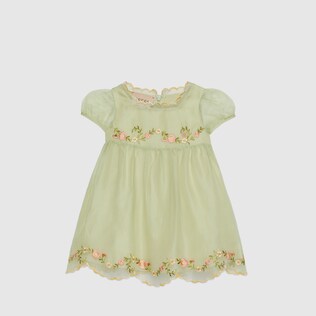 Baby silk dress with embroidery