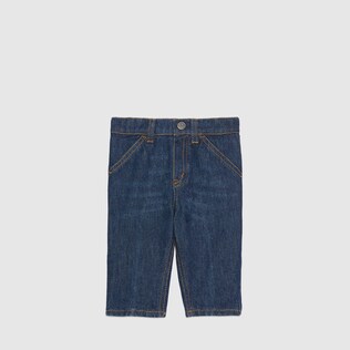 Baby denim jeans with animal embroidery