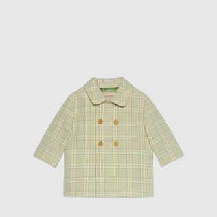 Manteau pour bébé en laine à carreaux
