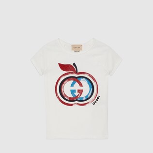 Children's cotton T-shirt with apple