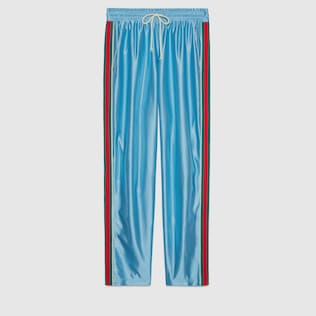 Shiny jersey jogging trousers with Web