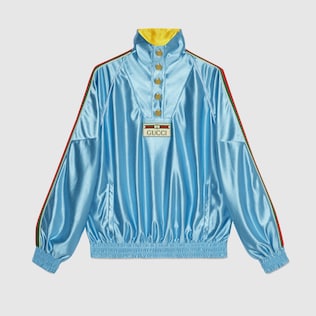 Sweat-shirt en jersey brillant avec bande Web