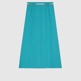 Pleated skirt with Double G chain