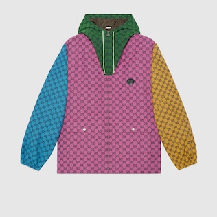 GG Multicolour canvas hooded jacket