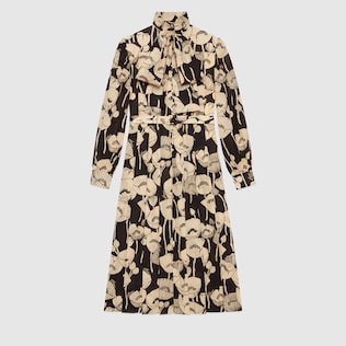 Poppy flowers cotton linen dress