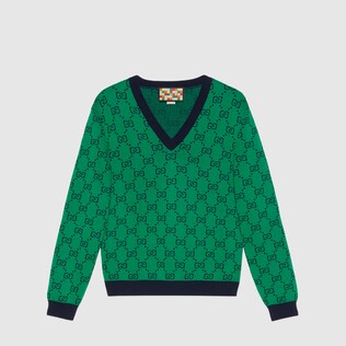 GG Multicolour V-neck sweater