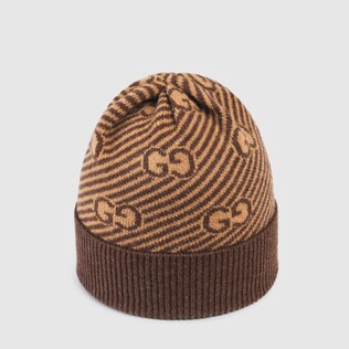 Baby diagonal GG wool hat