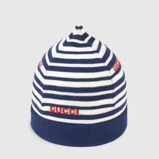 Cappello in lana a righe motivo Gucci