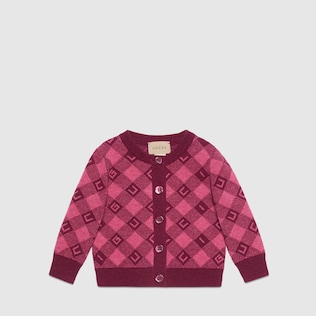 Baby Gucci check jacquard cardigan