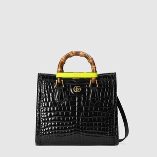 حقيبة اليد الكبيرة صغيرة الحجم Gucci Diana من جلد التمساح