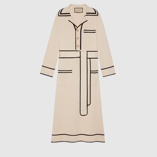 Robe polo en coton et laine fins
