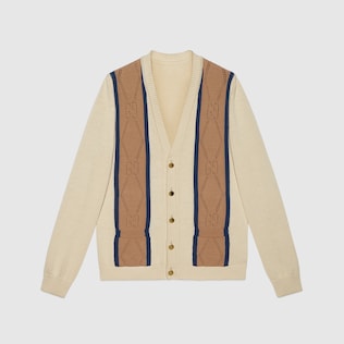 Cardigan en coton GG perforé