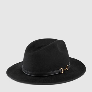 Chapeau en feutre avec détail en cuir