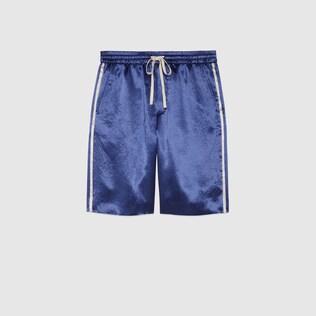 Acetate shorts with Interlocking G