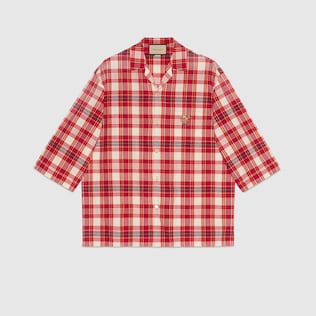 Chemise à carreaux avec broderie animal signée Freya Hartas