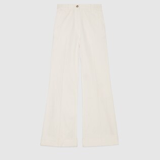 Organic denim flared trousers