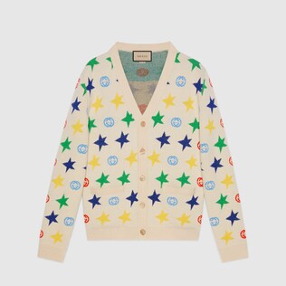 Wool cardigan with stars