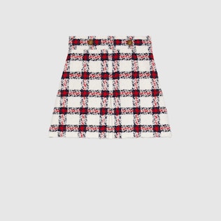 Check tweed skirt