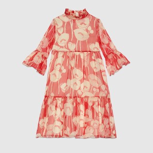 Kinderkleid aus Seide mit Blumen-Print
