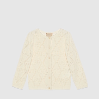 Kinder-Cardigan aus Wolle mit GG Muster