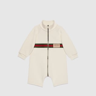 Babyschlafanzug aus Baumwolle mit Gucci Etikett