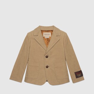 Veste pour enfant en velours côtelé avec étiquette