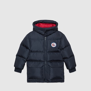 Cappotto imbottito in nylon con Doppia G