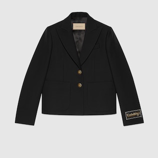 Veste à simple boutonnage en crêpe cady