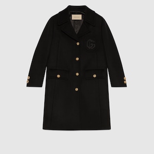Manteau en laine avec broderie Double G