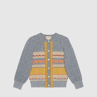 Cardigan enfant en laine brodée
