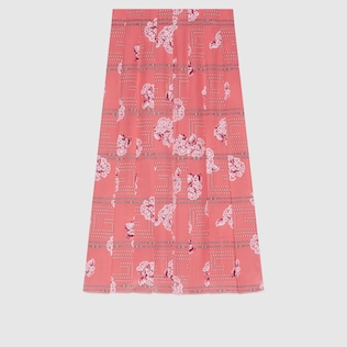 Rock aus Seide mit Blumen-Print